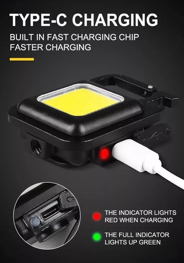 Llavero Linterna LED Recargable Magnético Multifuncional