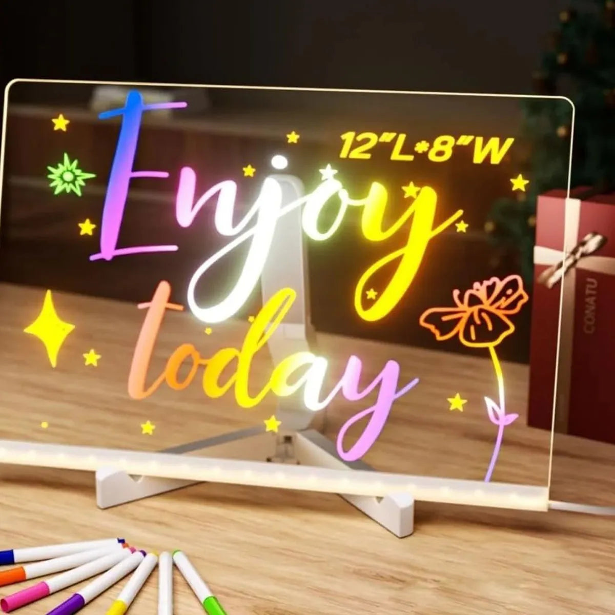 Tablero LED Personalizable con 7 Lápices de Colores