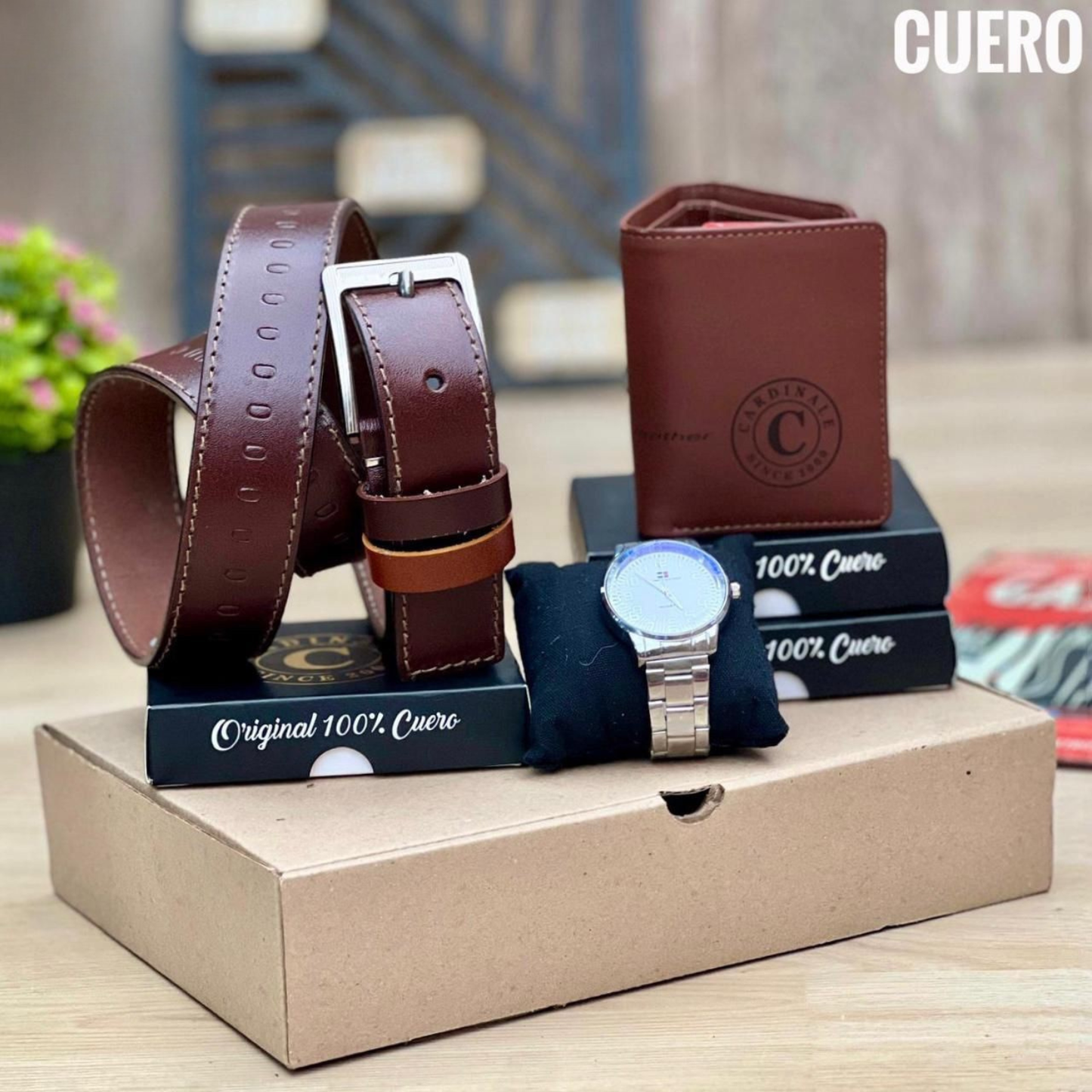 TRIO PREMIUM RELOJ+BILLETERA+CORREA