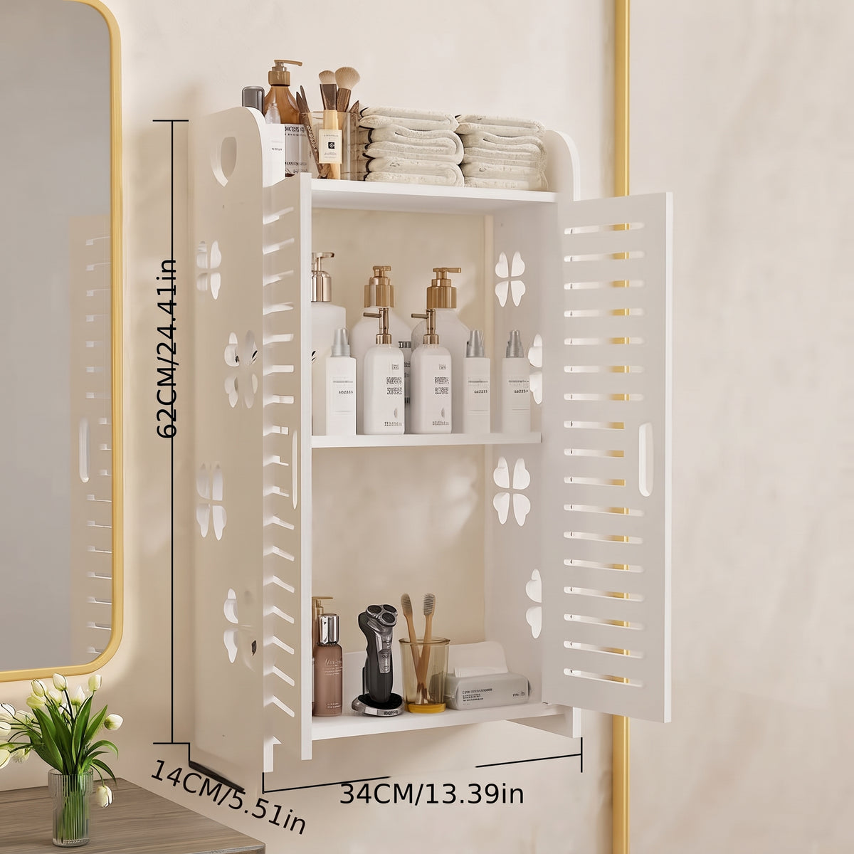 NICHO DE PARED 3 NIVELES CON PUERTA