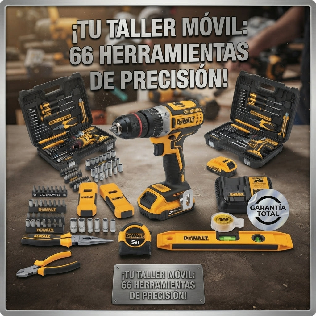 Taladro Inalámbrico Tipo DeWalt 24V – Kit 34 Accesorios