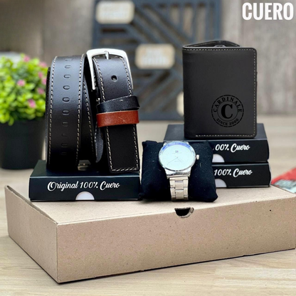 TRIO PREMIUM RELOJ+BILLETERA+CORREA