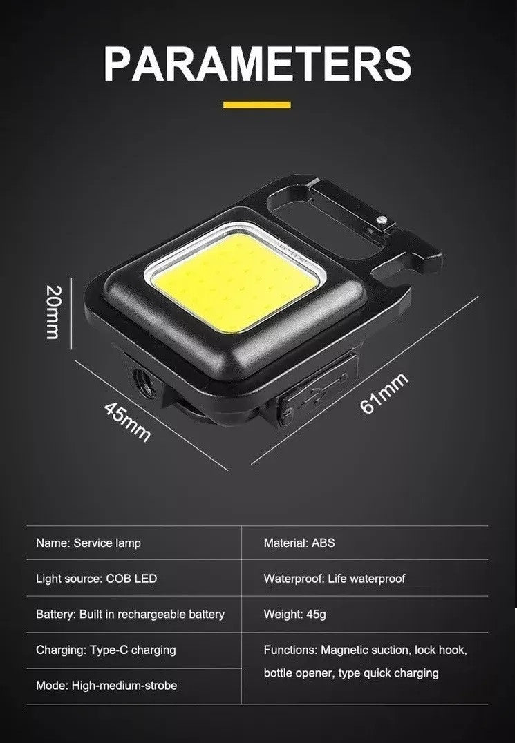 Llavero Linterna LED Recargable Magnético Multifuncional