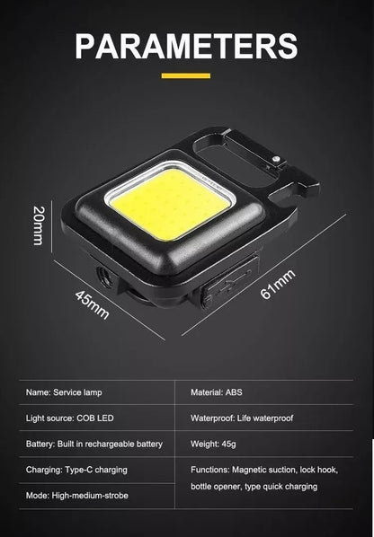 Llavero Linterna LED Recargable Magnético Multifuncional