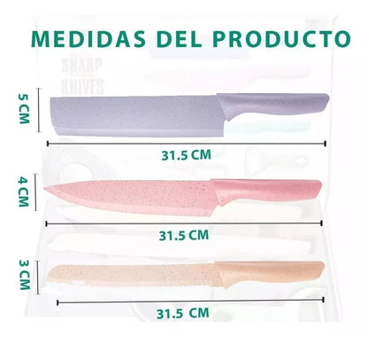 SET DE CUCHILLOS X6 PIEZAS TV