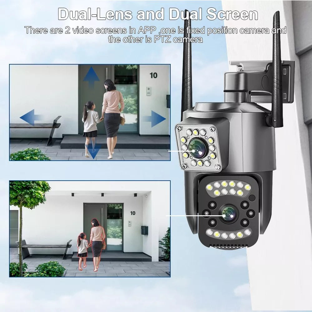 Camara Doble Lente Wifi Seguridad Ptz