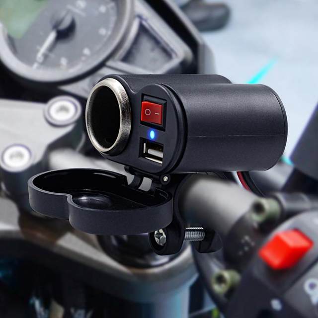 Cargador USB para Moto con Voltímetro Digital 12V