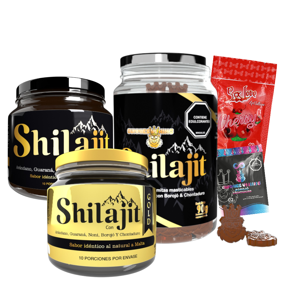 KIT VITAMINAS SHILAJIT ORIGINAL + GOLD CON GOMITAS Y REGALOS