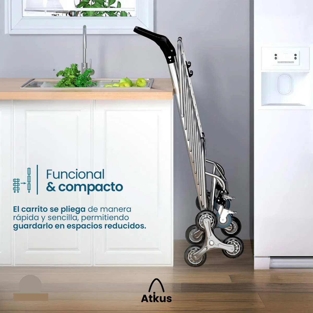 Carrito de Compras Plegable de 8 Ruedas