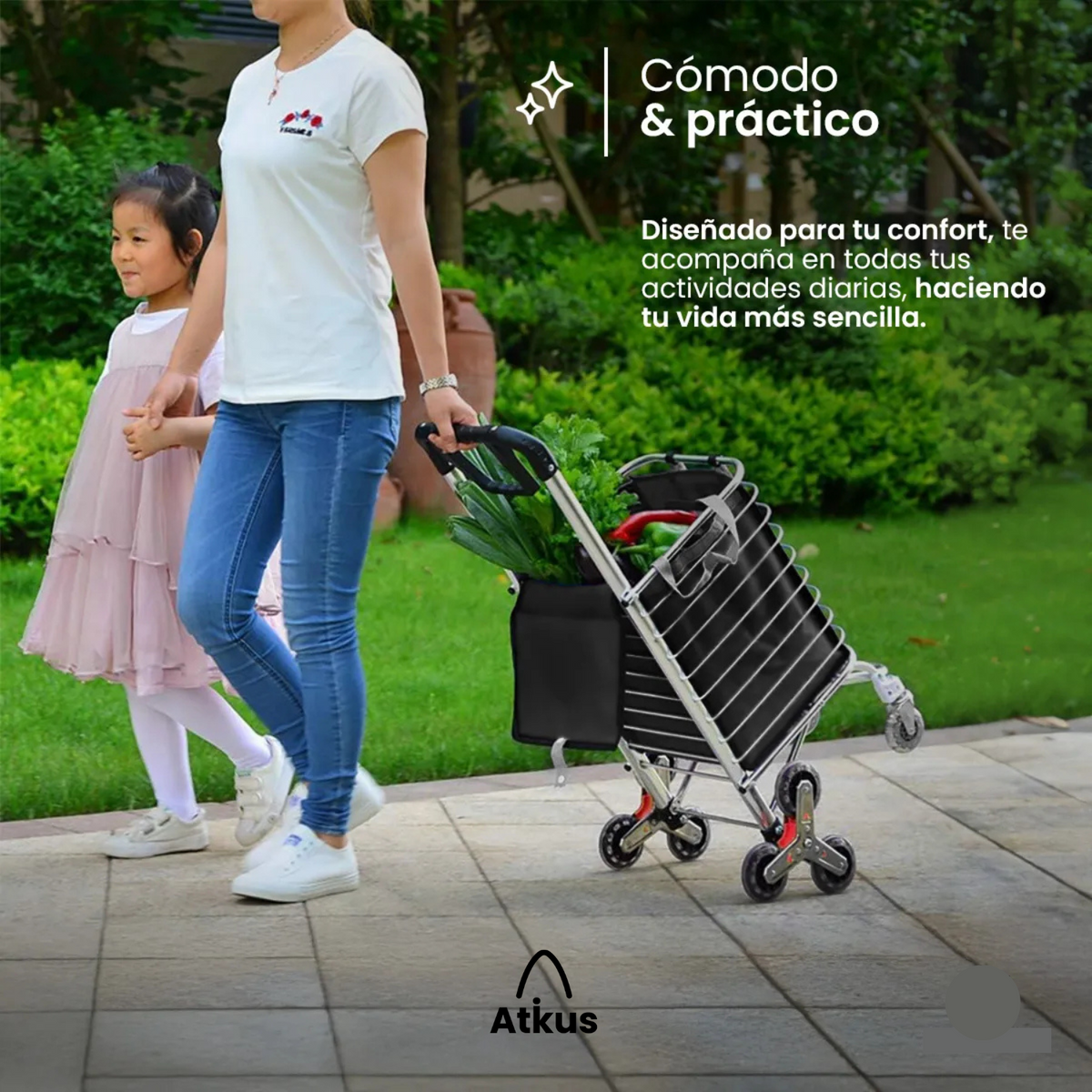 Carrito de Compras Plegable de 8 Ruedas