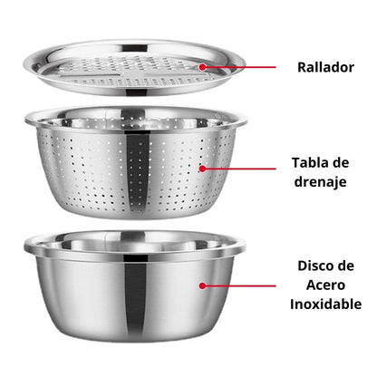 Set Bowl con Colador y Rayador