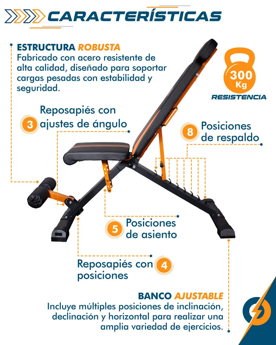Banco Multifuncional Entrenamiento Pbold