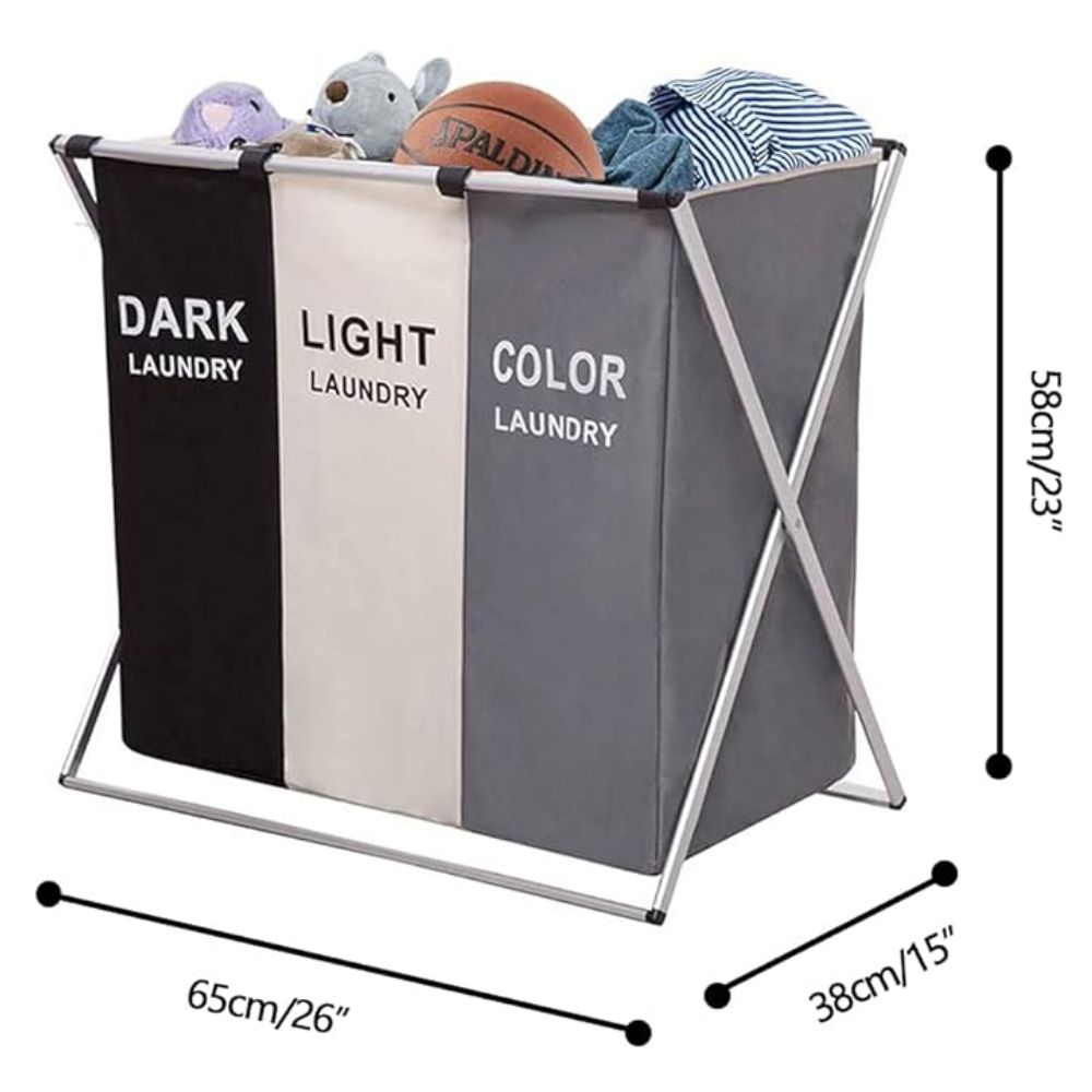 Cesta de Ropa con 3 Divisiones