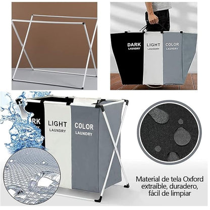 Cesta de Ropa con 3 Divisiones