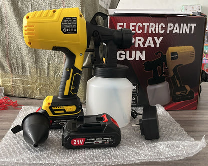 Pistola de Pintura Inalámbrica 21V con 2 Baterías – Pulverizador Eléctrico
