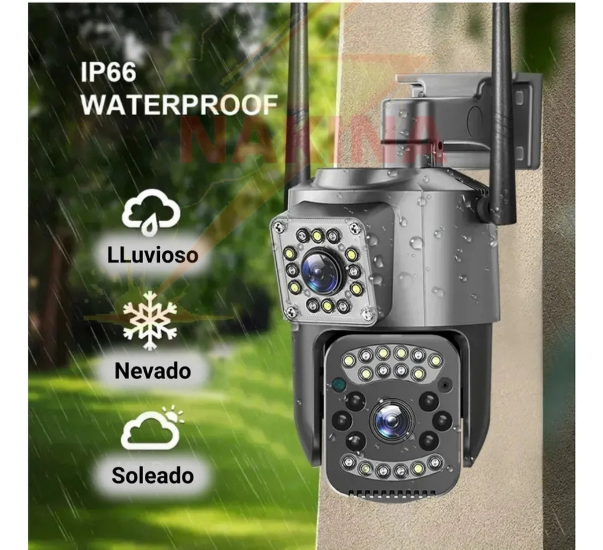 Camara Doble Lente Wifi Seguridad Ptz