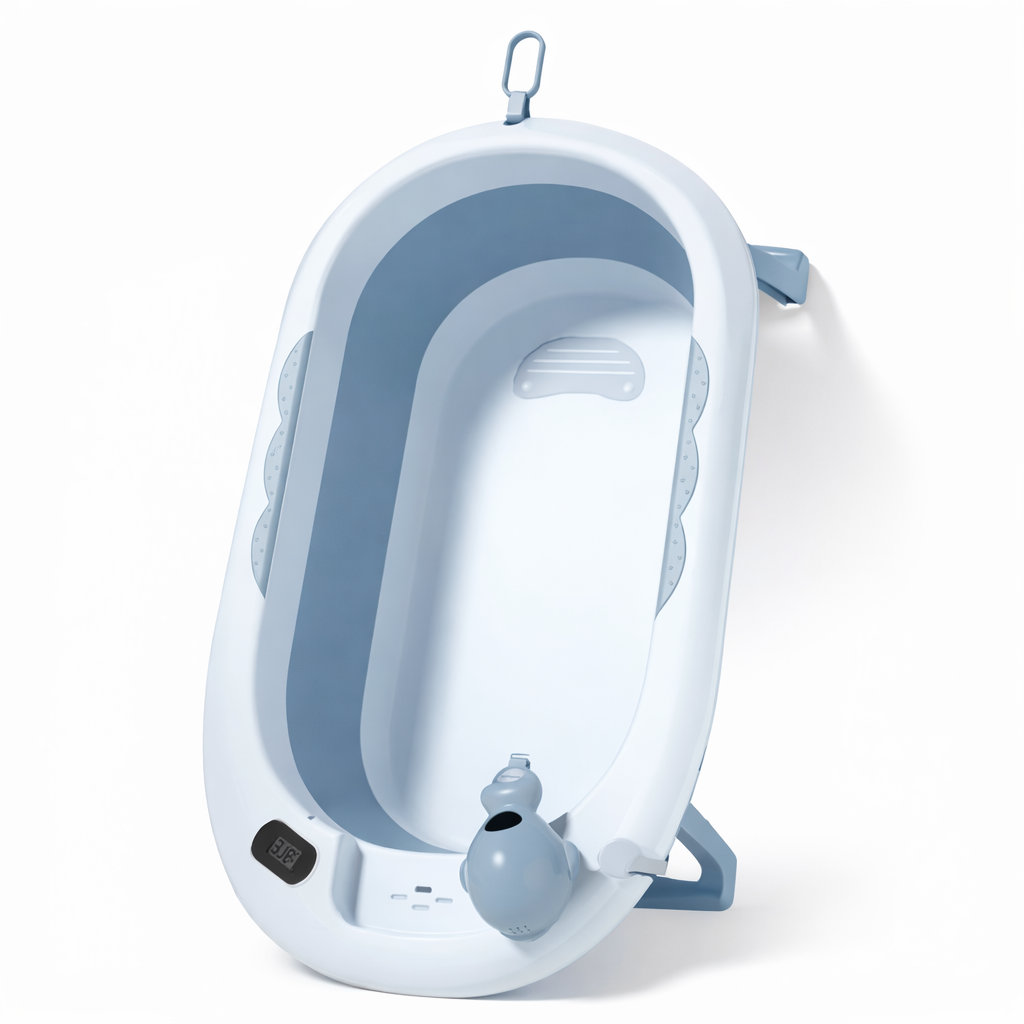 Bañera Plegable para Bebé con Termometro