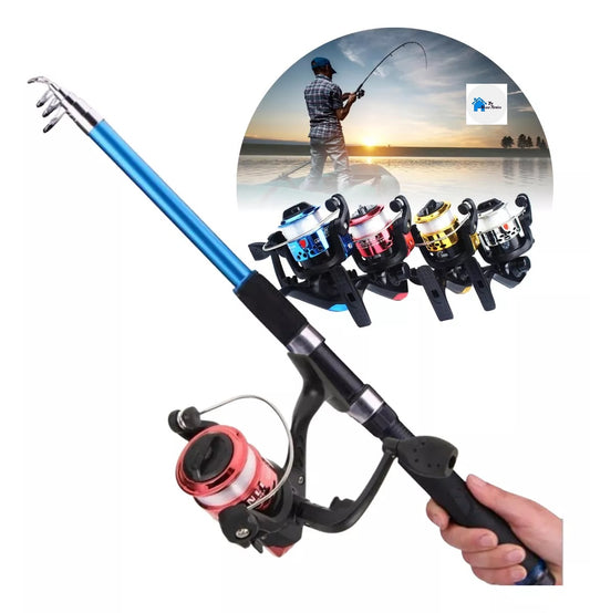 Combo Caña de Pescar Telescópica 210 cm – Kit Completo de Pesca