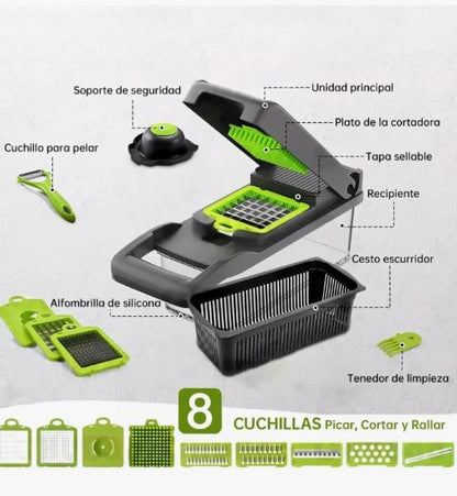 Rallador Cortador Rebanador 14 En 1 Pzas