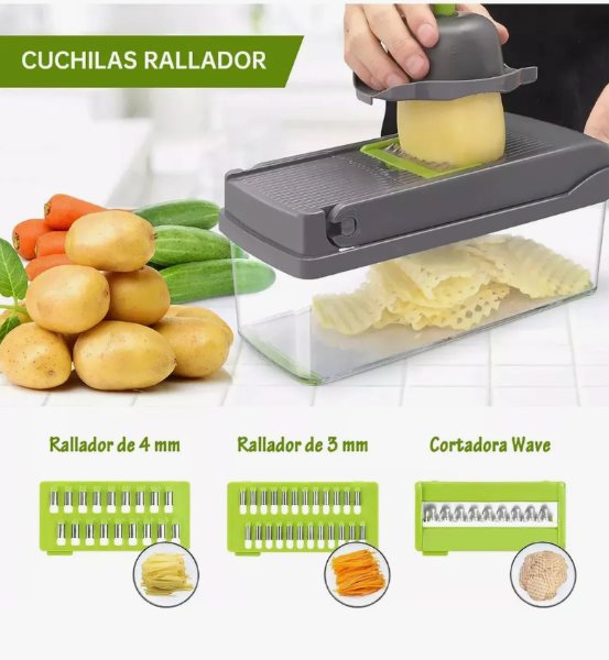 Rallador Cortador Rebanador 14 En 1 Pzas