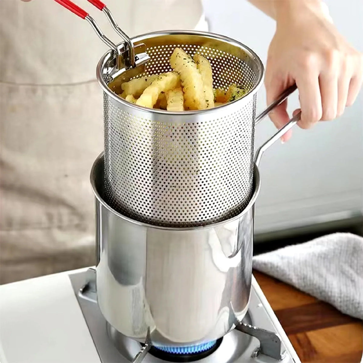 Olla Freidora Manual con Canastilla