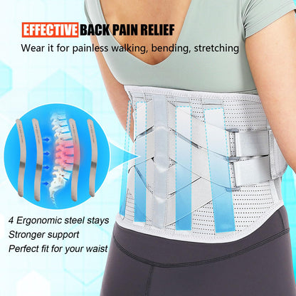 Faja Lumbar Ajustable con 4 Soportes de Acero