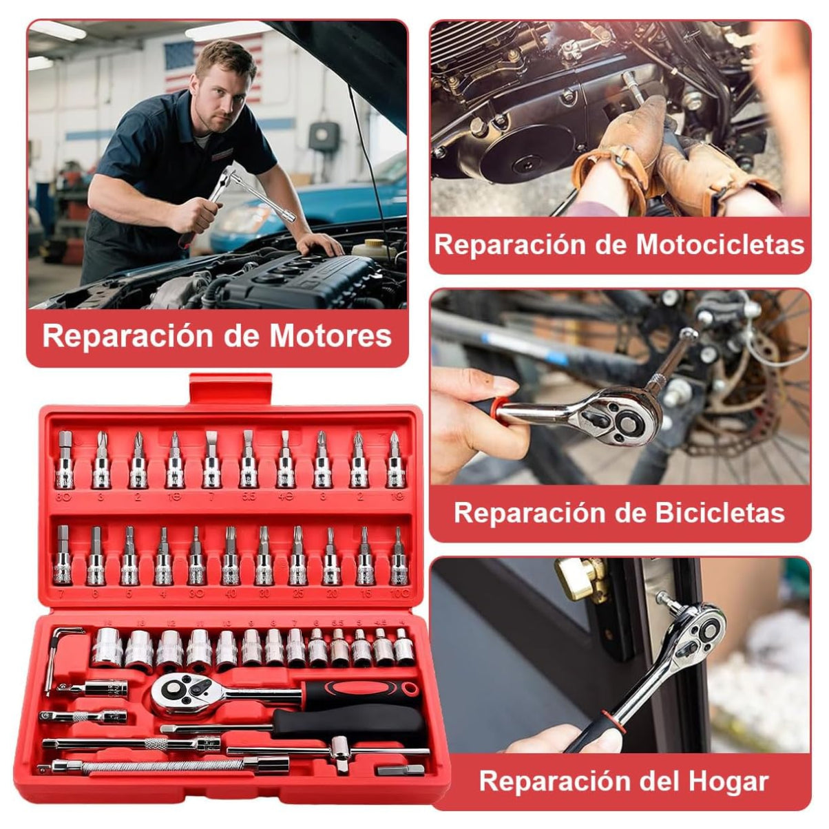 Kit herramienta 46pcs Ratchet estuche