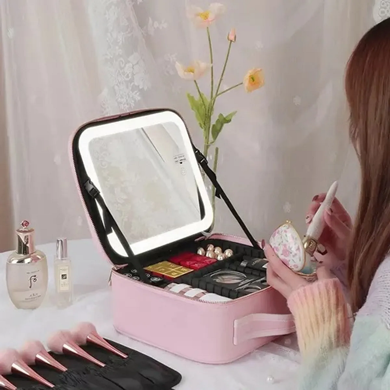 COSMETIQUERA DE MAQUILLAJE CON ESPEJO