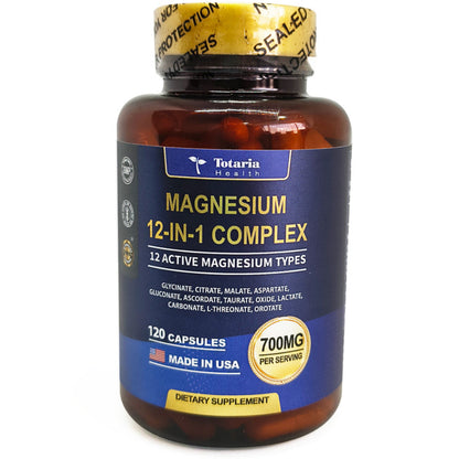 Magnesio 12 en 1 – Complejo Mineral Avanzado | 120 Cápsulas