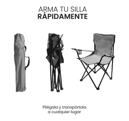Silla Camping plegable con Portavaso