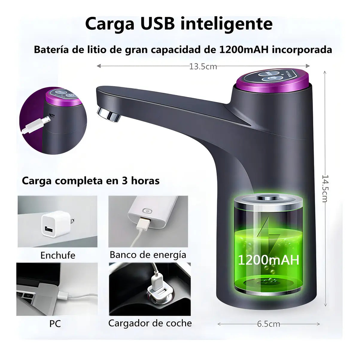 Dispensador De Agua Botellón Recargable