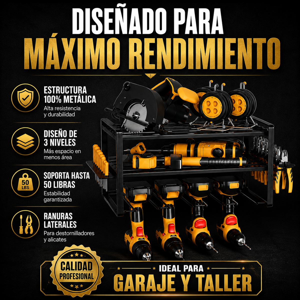 ORGANIZADOR DE HERRAMIENTAS 2 REPISAS