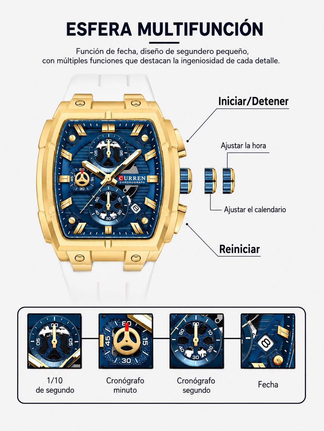 Reloj Curren 8488  Pulso Silicona Hombre