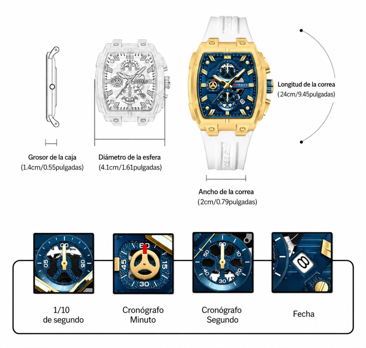 Reloj Curren 8488  Pulso Silicona Hombre