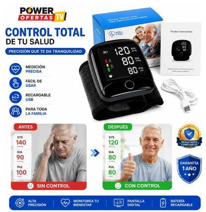Tensiometro Recargable De Muñeca Con Voz