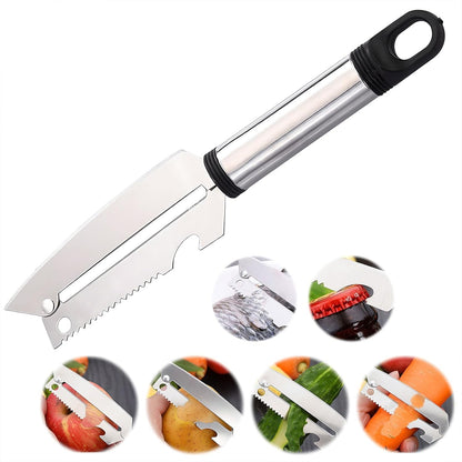 Cuchillo 4 En 1 Pelador Multifuncional