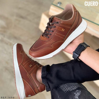DEPORTIVO EN CUERO ENCERADO CABALLERO