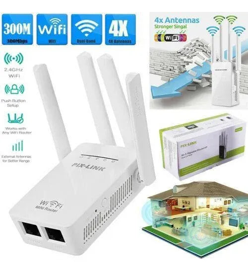 Amplificador de Señal y Router Inalámbrico