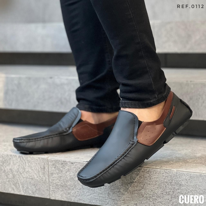 MOCASIN TEJITO EN CUERO ENCERADO