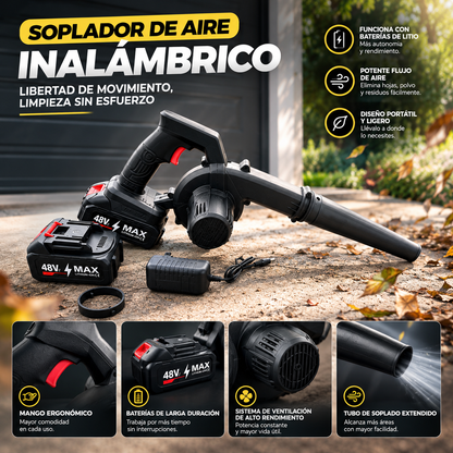 Sopladora Eléctrica Aspiradora 2 Bateria