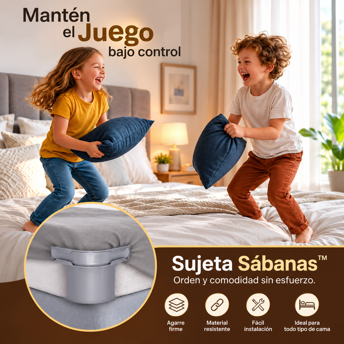 SUJETADOR DE SABANAS X 4 UNIDADES