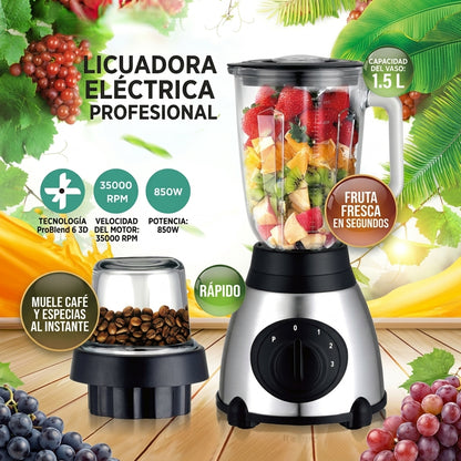 Licuadora y Molino Eléctrico 800 W – 1.5 Litros, 5 Velocidades