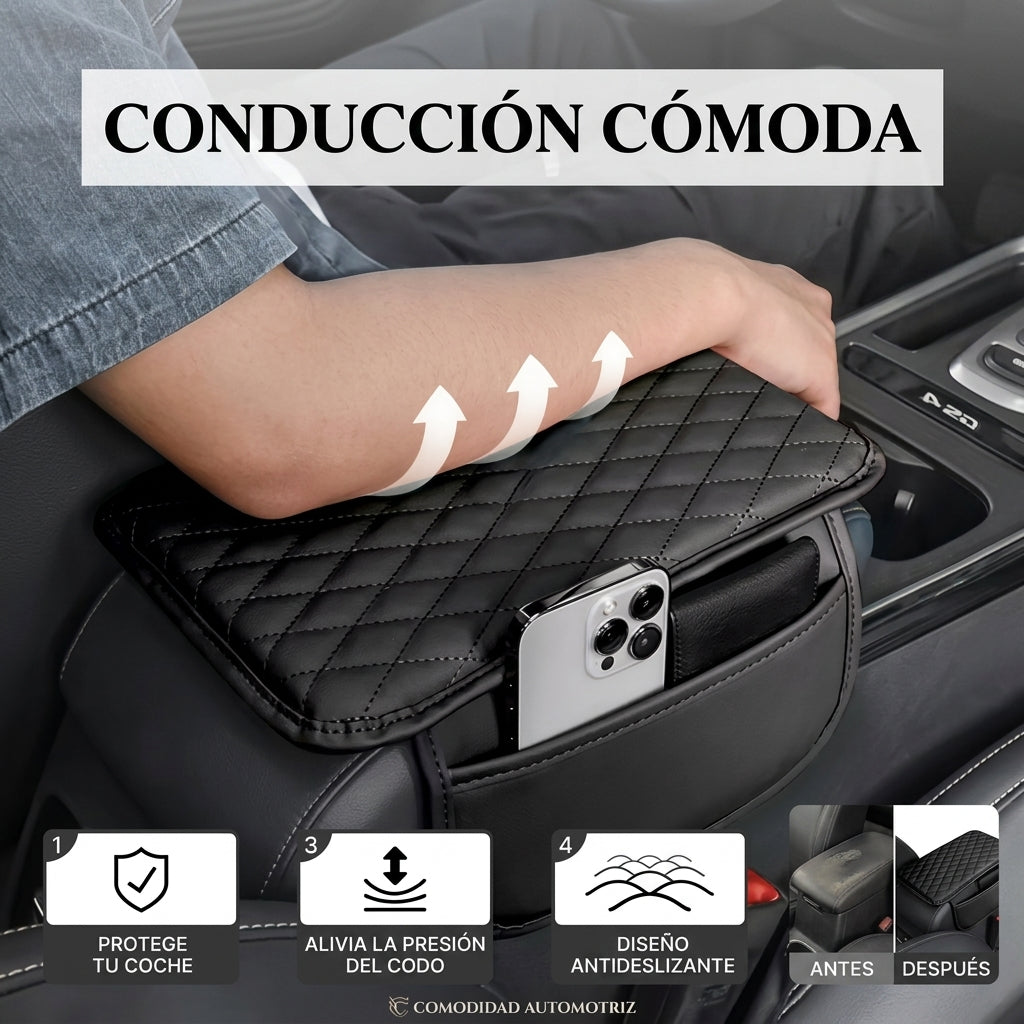 Cubierta Acolchada para Reposabrazos de Carro con Bolsillo