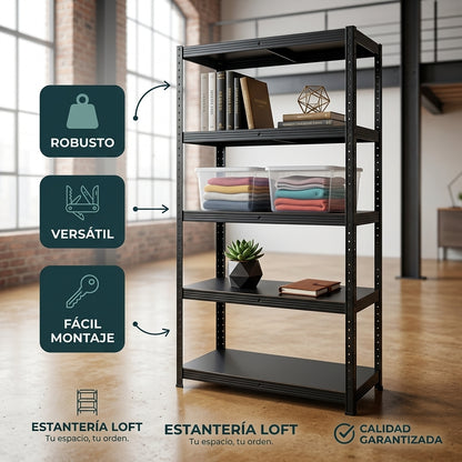 Estante Rack 5 Niveles NEGRO