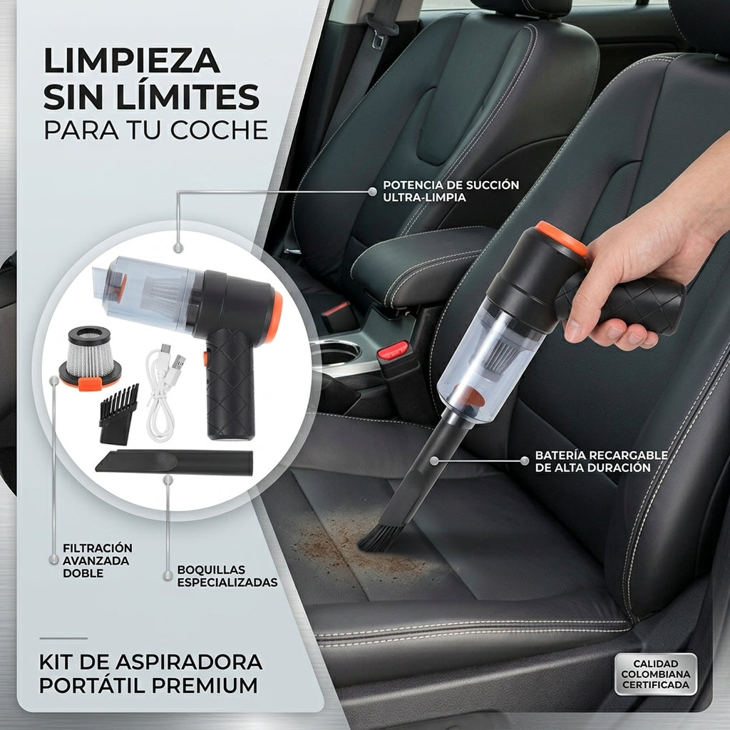 Aspiradora Inalámbrica 3 en 1 – 12.000 Pa, Recargable por USB