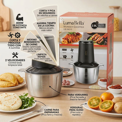 PROCESADOR DE ALIMENTOS 2 LITROS LUMA BE