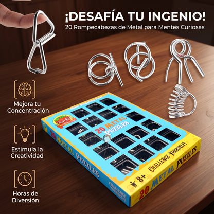 Rompecabezas Metal Puzzle 20 Pcs Iq Test