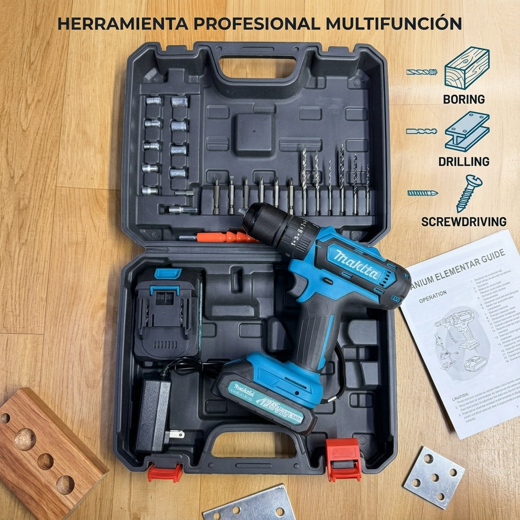 Taladro Inalámbrico 128V MAX – Kit Completo con Maletín