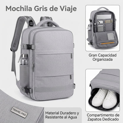 Mochila de Viaje Grande Multifuncional con Compartimento para Zapatos y Puerto USB