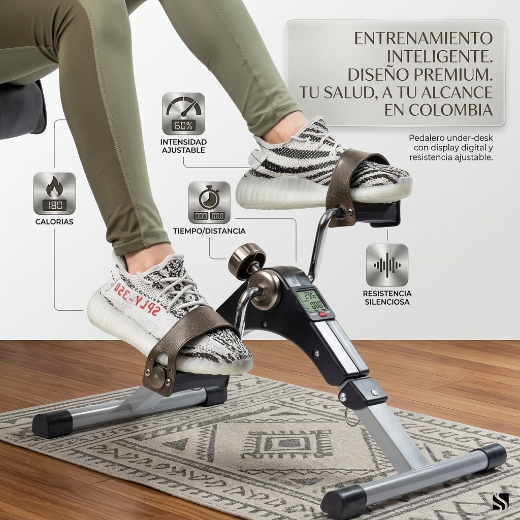 Mini Bicicleta Spinning Pedal Portátil con Pantalla LCD